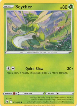 Pokemon - Scyther - 005/189 - Common - Sword & Shield: Astral Radiance Series - Top CollectiblesCollectible CardsPokémon