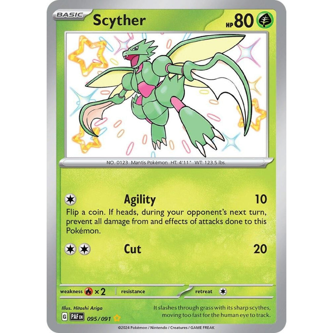 Pokemon - Scyther - 095/091 - Shiny Rare - Paldean Fates Series - Top CollectiblesCollectible CardsPokémon
