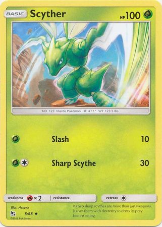 Pokemon - Scyther - 5/68 - Uncommon - Hidden Fates Series - Top CollectiblesCollectible CardsPokémon