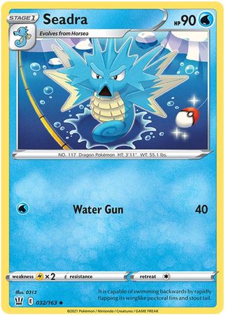 Pokemon - Seadra - 032/163 - Uncommon - Sword &amp; Shield: Battle Styles Singles - Top CollectiblesCollectible CardsPokémon
