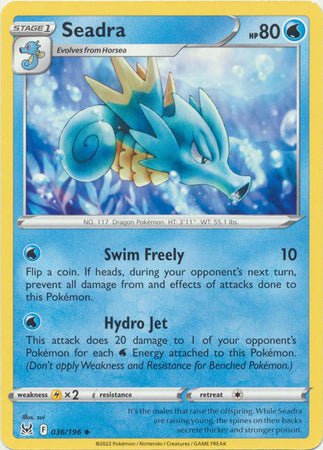 Pokemon - Seadra - 036/196 - Uncommon - Sword &amp; Shield: Lost Origin Series - Top CollectiblesCollectible CardsPokémon