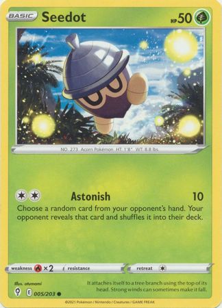 Pokemon - Seedot - 005/203 - Common - Sword &amp; Shield: Evolving Skies Series - Top CollectiblesCollectible CardsPokémon