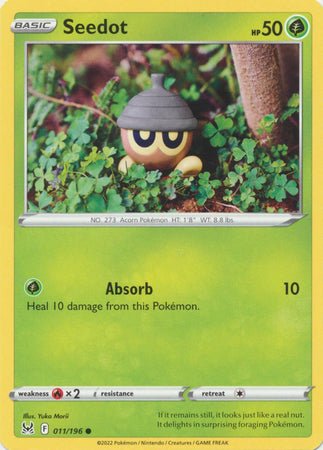 Pokemon - Seedot - 011/196 - Common - Sword &amp; Shield: Lost Origin Series - Top CollectiblesCollectible CardsPokémon