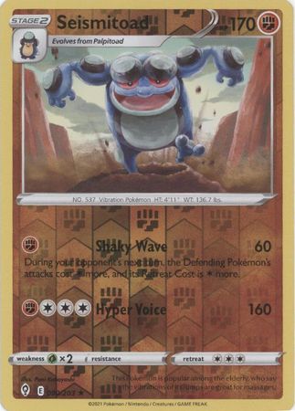 Pokemon - Seismitoad - 090/203 - Rare Reverse Holo - Sword & Shield: Evolving Skies Series - Top CollectiblesCollectible CardsPokémon