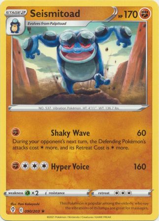 Pokemon - Seismitoad - 090/203 - Rare - Sword &amp; Shield: Evolving Skies Series - Top CollectiblesCollectible CardsPokémon