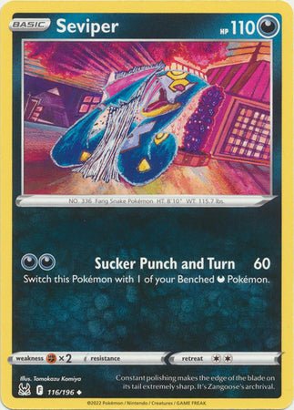 Pokemon - Seviper - 116/196 - Uncommon - Sword &amp; Shield: Lost Origin Series - Top CollectiblesCollectible CardsPokémon