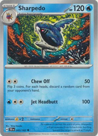 Pokemon - Sharpedo - 043/162 - Uncommon - Scarlet &amp; Violet: Temporal Forces Singles - Top CollectiblesCollectible CardsPokémon