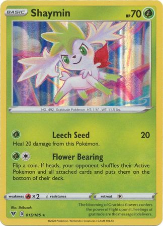 Pokemon - Shaymin - 015/185 - Holo Rare - Sword & Shield: Vivid Voltage Series - Top CollectiblesCollectible CardsPokémon