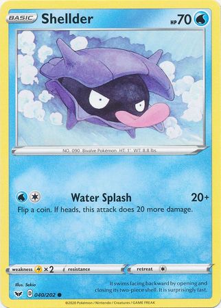 Pokemon - Shellder - 040/202 - Common - Sword &amp; Shield: Base Set Series - Top CollectiblesCollectible CardsPokémon