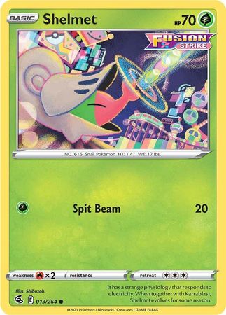 Pokemon - Shelmet - 013/264 - Common - Sword &amp; Shield: Fusion Strike Series - Top CollectiblesCollectible CardsPokémon