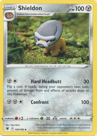 Pokemon - Shieldon - 109/189 - Uncommon - Sword &amp; Shield: Astral Radiance Series - Top CollectiblesCollectible CardsPokémon