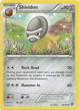 Pokemon - Shieldon - 69/114 - Uncommon - XY: Steam Siege Series - Top CollectiblesCollectible CardsPokémon