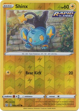 Pokemon - Shinx - 046/163 - Common Reverse Holo - Sword & Shield: Battle Styles Singles - Top CollectiblesCollectible CardsPokémon