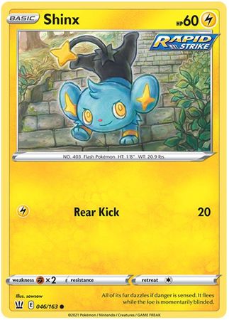 Pokemon - Shinx - 046/163 - Common - Sword &amp; Shield: Battle Styles Singles - Top CollectiblesCollectible CardsPokémon