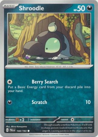Pokemon - Shroodle - 144/193 - Common - Scarlet &amp; Violet: Paldea Evolved Series - Top CollectiblesCollectible CardsPokémon