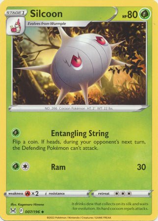 Pokemon - Silcoon - 007/196 - Uncommon - Sword &amp; Shield: Lost Origin Series - Top CollectiblesCollectible CardsPokémon
