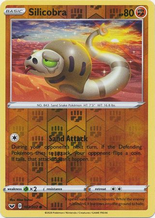Pokemon - Silicobra - 107/202 - Common Reverse Holo - Sword &amp; Shield: Base Set Series - Top CollectiblesCollectible CardsPokémon