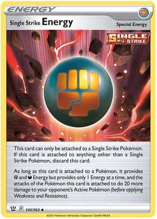 Pokemon - Single Strike Energy - 141/163 - Uncommon - Sword & Shield: Battle Styles Singles - Top CollectiblesCollectible CardsPokémon