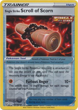 Pokemon - Single Strike Scroll of Scorn - 133/163 - Uncommon Reverse Holo - Sword &amp; Shield: Battle Styles Singles - Top CollectiblesCollectible CardsPokémon