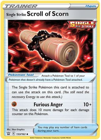 Pokemon - Single Strike Scroll of Scorn - 133/163 - Uncommon - Sword &amp; Shield: Battle Styles Singles - Top CollectiblesCollectible CardsPokémon