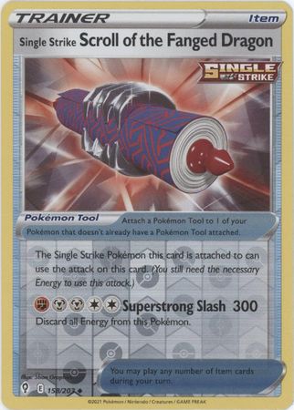 Pokemon - Single Strike Scroll of the Fanged Dragon - 158/203 - Uncommon Reverse Holo - Sword &amp; Shield: Evolving Skies Series - Top CollectiblesCollectible CardsPokémon