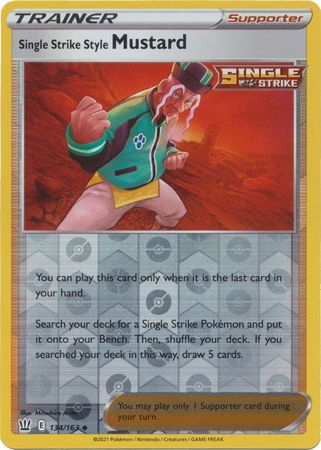 Pokemon - Single Strike Style Mustard - 134/163 - Uncommon Reverse Holo - Sword &amp; Shield: Battle Styles Singles - Top CollectiblesCollectible CardsPokémon