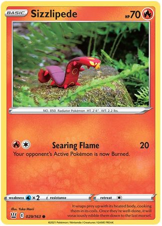 Pokemon - Sizzlipede - 029/163 - Common - Sword & Shield: Battle Styles Singles - Top CollectiblesCollectible CardsPokémon