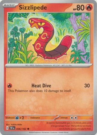 Pokemon - Sizzlipede - 036/162 - Common - Scarlet &amp; Violet: Temporal Forces Singles - Top CollectiblesCollectible CardsPokémon