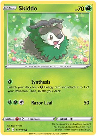 Pokemon - Skiddo - 017/185 - Common - Sword & Shield: Vivid Voltage Series - Top CollectiblesCollectible CardsPokémon