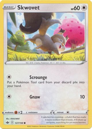 Pokemon - Skwovet - 127/198 - Common - Sword & Shield: Chilling Reign Series - Top CollectiblesCollectible CardsPokémon