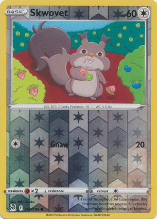 Pokemon - Skwovet - 150/196 - Common Reverse Holo - Sword &amp; Shield: Lost Origin Series - Top CollectiblesCollectible CardsPokémon