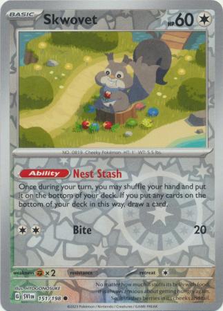 Pokemon - Skwovet - 151/198 - Common Reverse Holo - Scarlet &amp; Violet (Base Set) Series - Top CollectiblesCollectible CardsPokémon