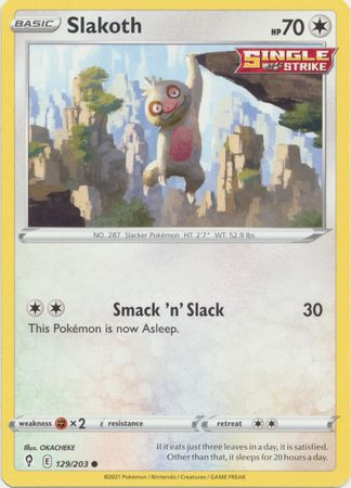 Pokemon - Slakoth - 129/203 - Common - Sword & Shield: Evolving Skies Series - Top CollectiblesCollectible CardsPokémon