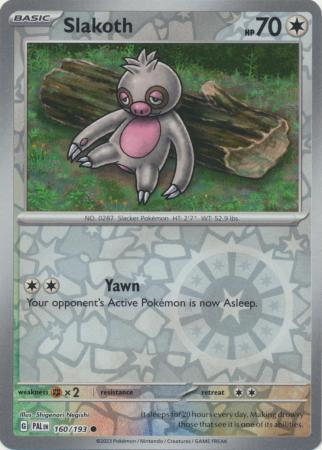 Pokemon - Slakoth - 160/193 - Common Reverse Holo - Scarlet & Violet: Paldea Evolved Series - Top CollectiblesCollectible CardsPokémon