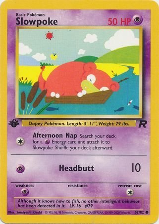 Pokemon - Slowpoke - 67/82 - Common 1st Edition - Team Rocket Series - Top CollectiblesCollectible CardsPokémon