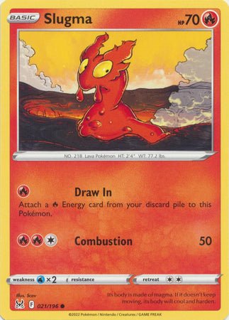 Pokemon - Slugma - 021/196 - Common - Sword &amp; Shield: Lost Origin Series - Top CollectiblesCollectible CardsPokémon