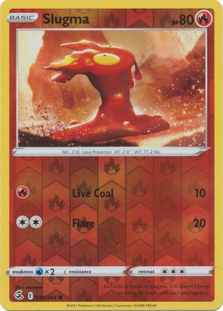 Pokemon - Slugma - 034/264 - Common Reverse Holo - Sword &amp; Shield: Fusion Strike Series - Top CollectiblesCollectible CardsPokémon