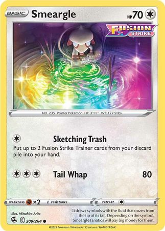 Pokemon - Smeargle - 209/264 - Common - Sword &amp; Shield: Fusion Strike Series - Top CollectiblesCollectible CardsPokémon