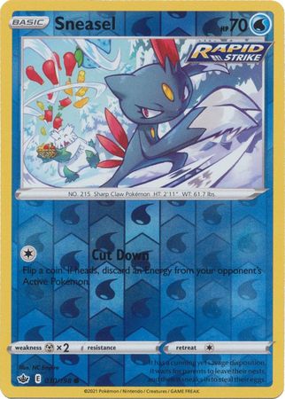 Pokemon - Sneasel - 030/198 - Common Reverse Holo - Sword &amp; Shield: Chilling Reign Series - Top CollectiblesCollectible CardsPokémon