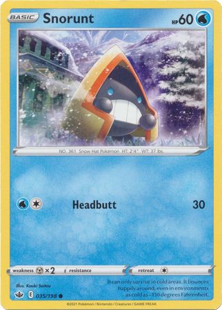 Pokemon - Snorunt - 035/198 - Common - Sword &amp; Shield: Chilling Reign Series - Top CollectiblesCollectible CardsPokémon