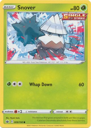 Pokemon - Snover - 009/198 - Common - Sword &amp; Shield: Chilling Reign Series - Top CollectiblesCollectible CardsPokémon
