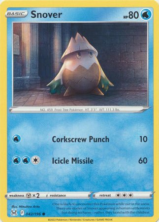 Pokemon - Snover - 042/196 - Common - Sword &amp; Shield: Lost Origin Series - Top CollectiblesCollectible CardsPokémon