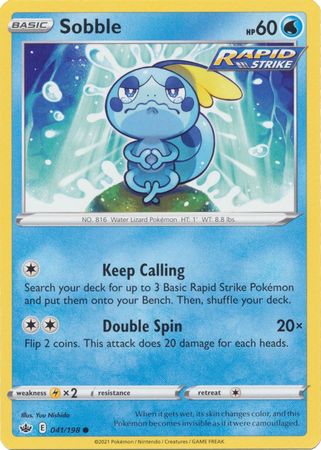 Pokemon - Sobble - 041/198 - Common - Sword &amp; Shield: Chilling Reign Series - Top CollectiblesCollectible CardsPokémon