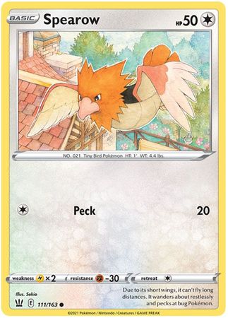 Pokemon - Spearow - 111/163 - Common - Sword &amp; Shield: Battle Styles Singles - Top CollectiblesCollectible CardsPokémon