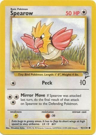 Pokemon - Spearow - 92/130 - Common - Base Set 2 Series - Top CollectiblesCollectible CardsPokémon