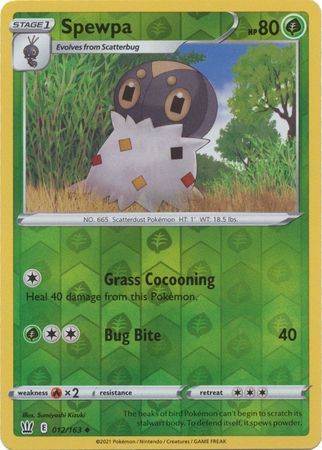 Pokemon - Spewpa - 012/163 - Uncommon Reverse Holo - Sword &amp; Shield: Battle Styles Singles - Top CollectiblesCollectible CardsPokémon