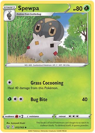 Pokemon - Spewpa - 012/163 - Uncommon - Sword &amp; Shield: Battle Styles Singles - Top CollectiblesCollectible CardsPokémon