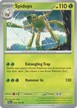 Pokemon - Spidops - 018/193 - Uncommon - Scarlet &amp; Violet: Paldea Evolved Series - Top CollectiblesCollectible CardsPokémon