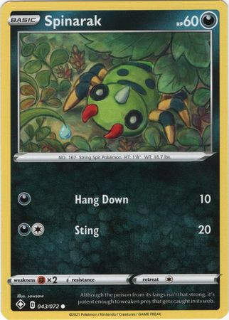 Pokemon - Spinarak - 043/072 - Common - Shining Fates Series - Top CollectiblesCollectible CardsPokémon