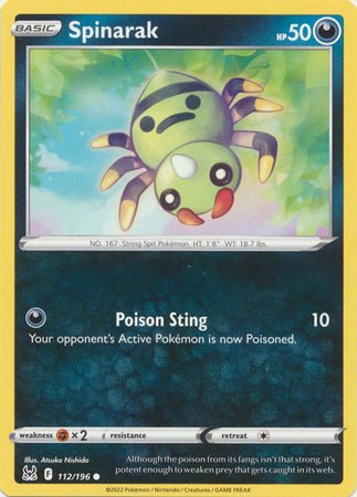 Pokemon - Spinarak - 112/196 - Common - Sword &amp; Shield: Lost Origin Series - Top CollectiblesCollectible CardsPokémon